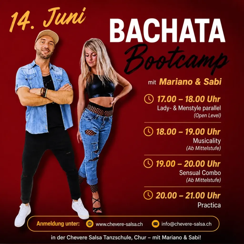 BACHATA BOOTCAMP vom So. 14.06.2026 (1 Workshop inkl. Day Social)